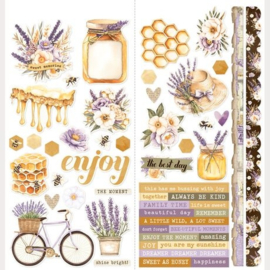 Simple Vintage Lavender Fields Icon Cardstock Stickers