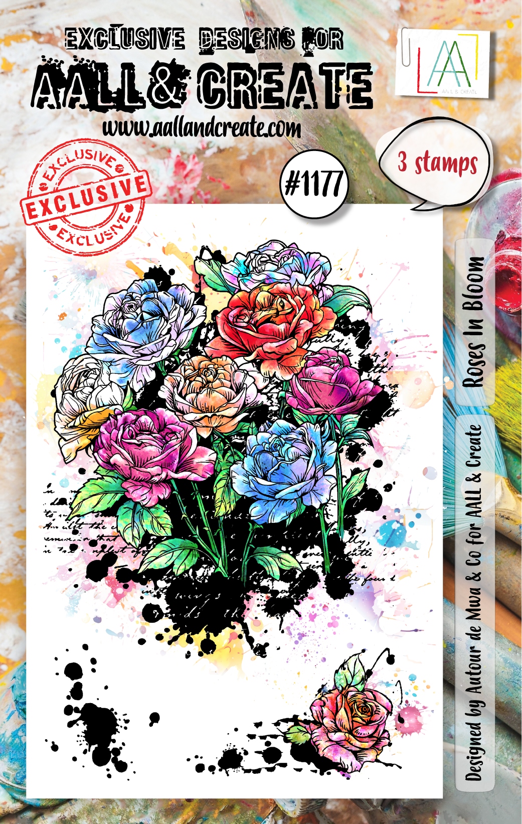 #1177 Roses In Bloom A7 Stamp Set