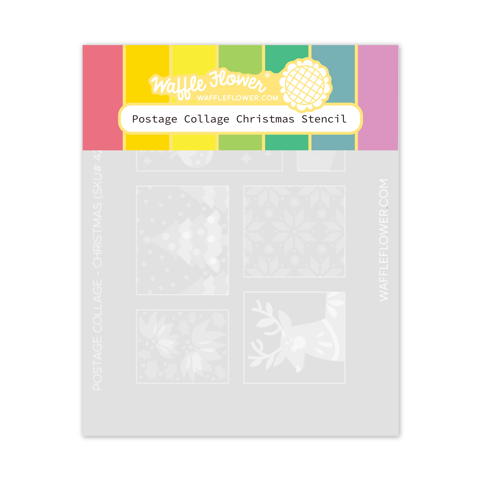Postage Collage Christmas Stencil