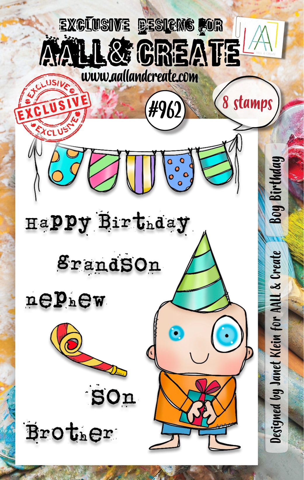 #0962 Boy Birthday A7 Stamp Set Set