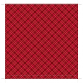 patterned single-sided red plaid