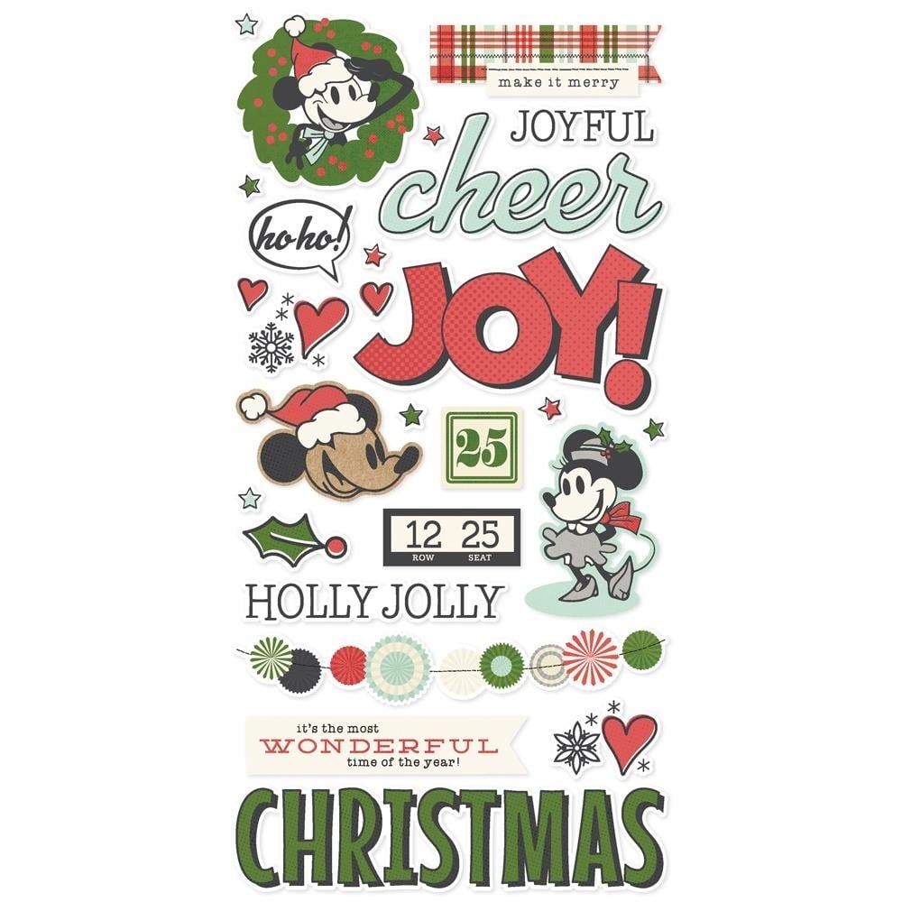 Say Cheese Classic Mouse Christmas Foam Stickers