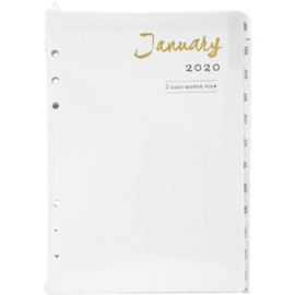 A5 Planner 12-Month Calendar Insert 2020