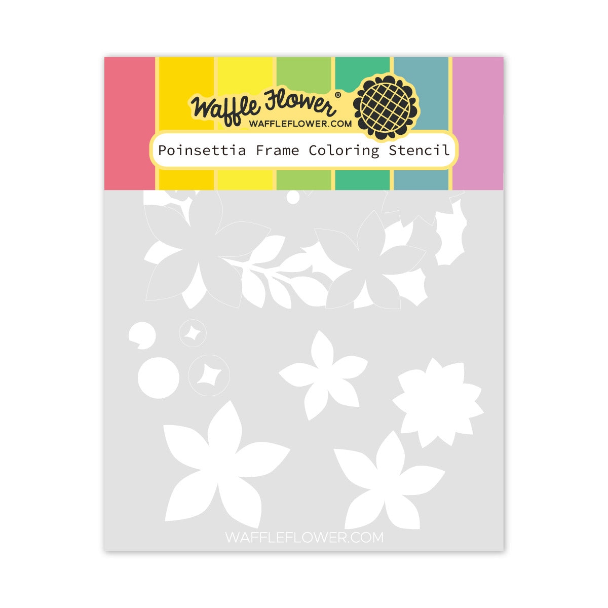Poinsettia Frame Coloring Stencil