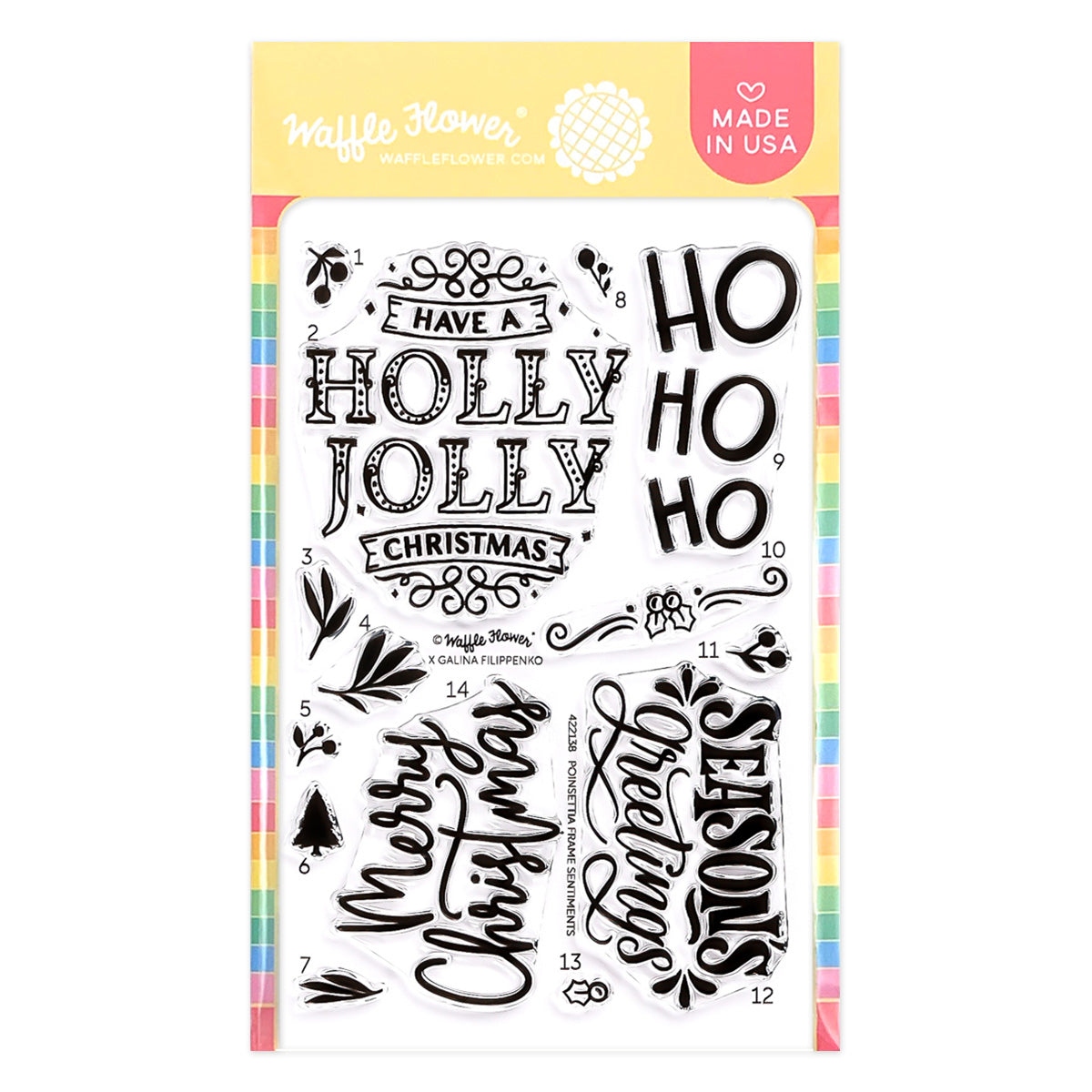 Poinsettia Frame Sentiments Stamp Set
