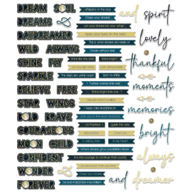 Starlight Dreams Chipboard Set Words