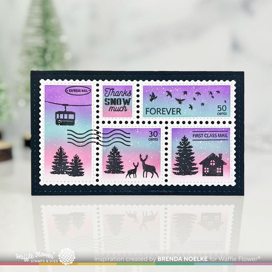 Postage Collage Mini Slimline Blocks Stencil