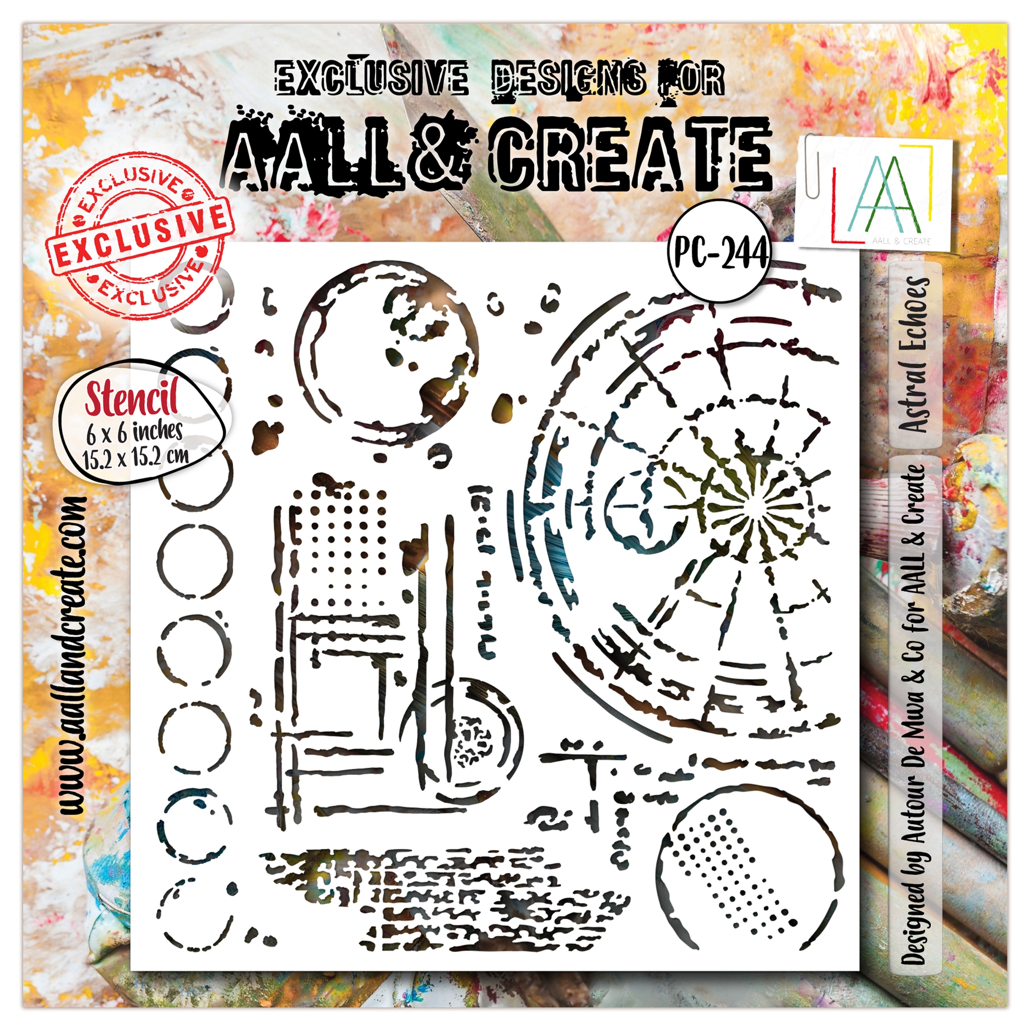 #244 Astral Echoes 6x6 (inch) Stencil