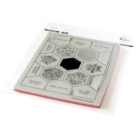 Hexagons Pop-Out Cling Rubber Background Stamp Set A2