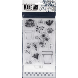 Make Art Stamp, Die & Stencil Set Flower Pot
