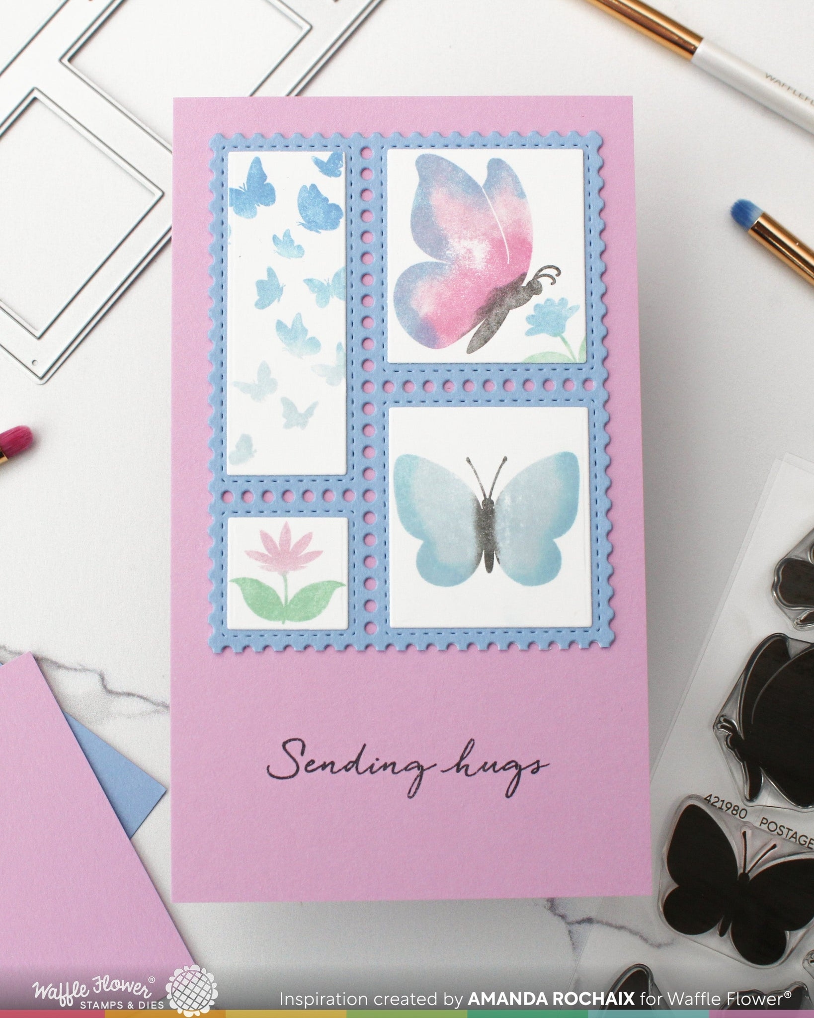 Postage Collage Mini Slimline Blocks Die