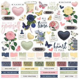 Simple Vintage Indigo Garden Cardstock Stickers Combo