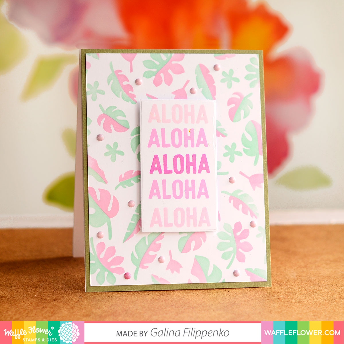 Half-half Tropical Leaves Stencil Duo