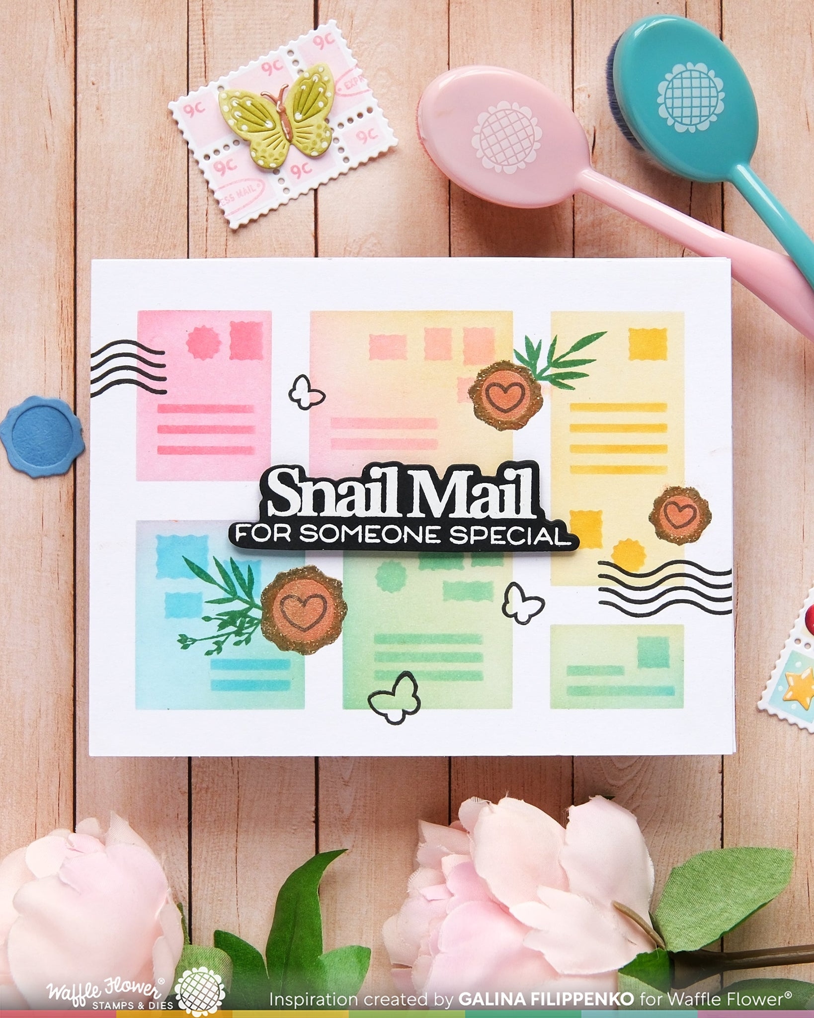 Postage Collage Addressed Envelope Stencil