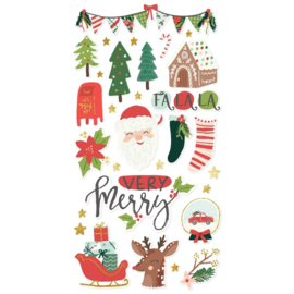 Santa's Village Chipboard Stickers