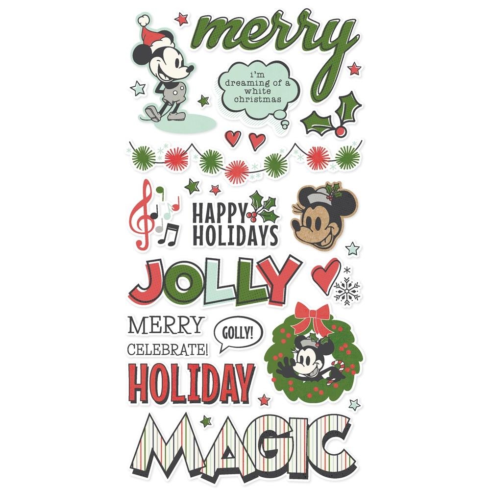 Say Cheese Classic Mouse Christmas Foam Stickers