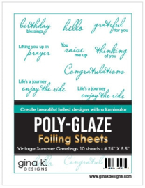 Vintage Summer Greetings Poly-Glaze Foiling Sheets