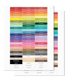 Color Labels for Ink Pads, Ink Cubes and Card Stock