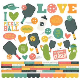 Pickleball Cardstock Stickers 12"X12"