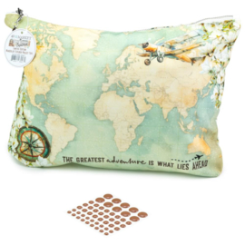 Wanderlust Explorer Essentials Project Tote W/ Enamel Dots