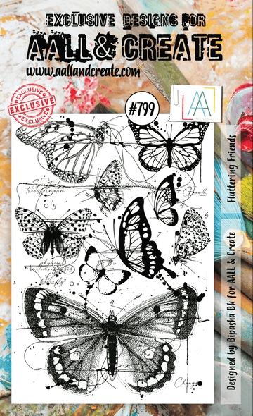 #0799 Fluttering Friends A6 Clear Stamp Set