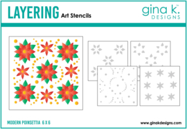 Modern Poinsettia Stencil