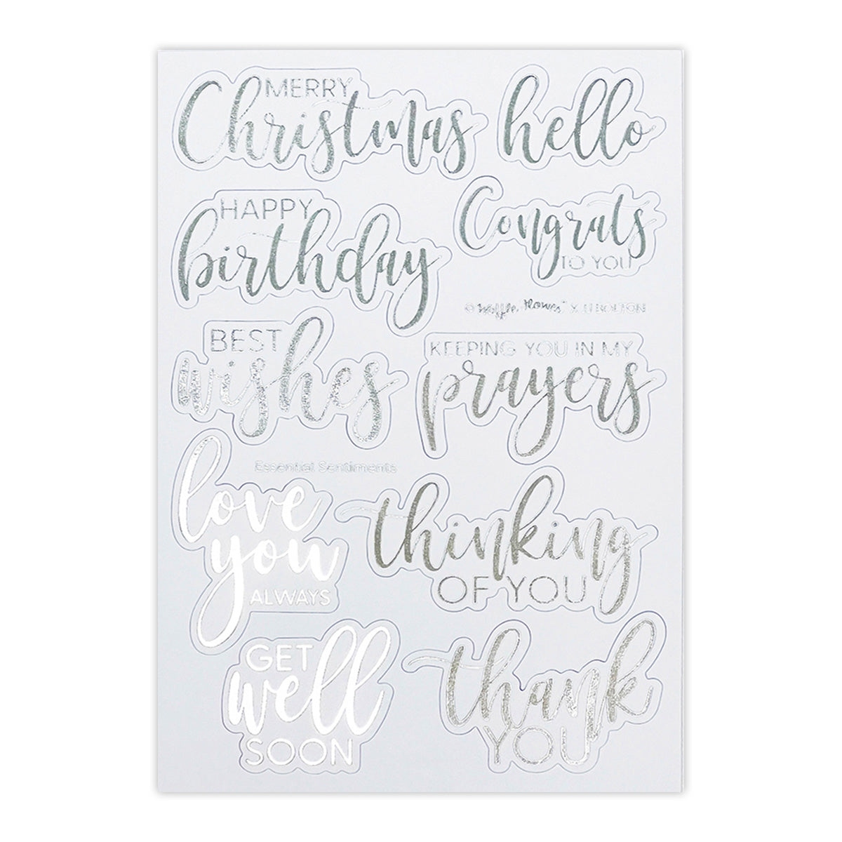 Essential Sentiments Diecut - Silver Foil