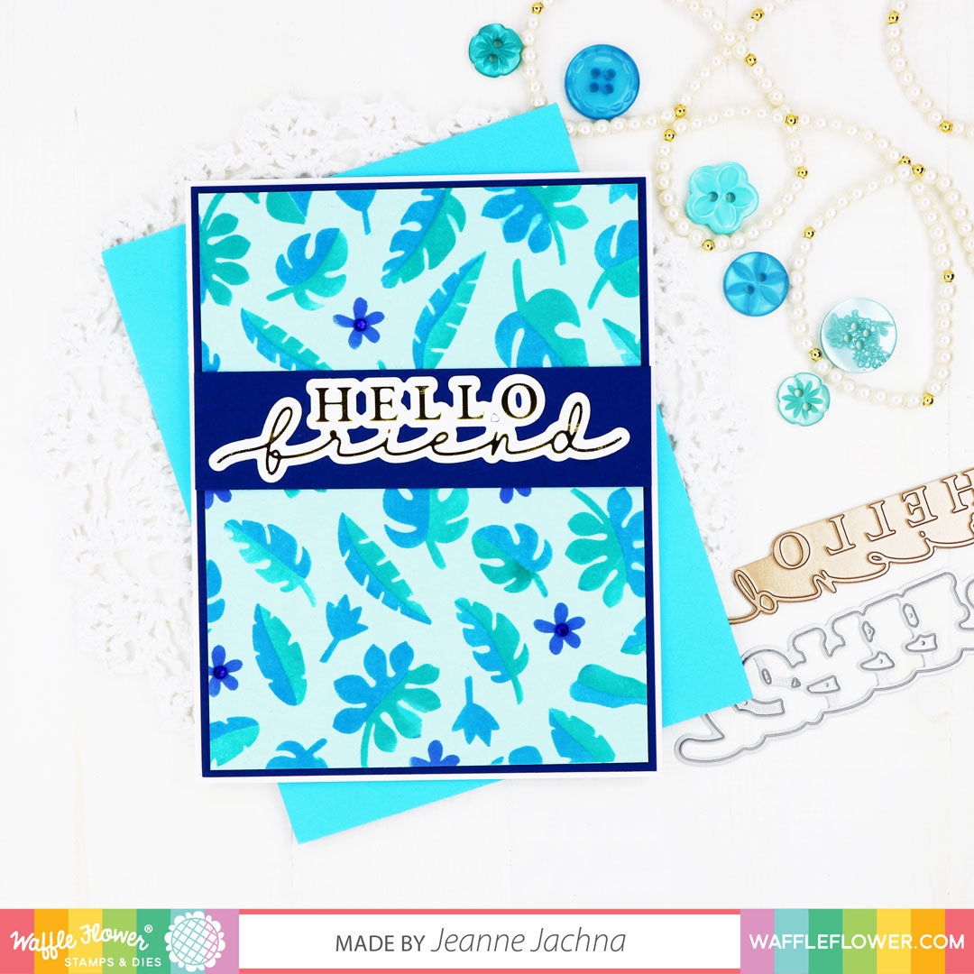 Half-half Tropical Leaves Stencil Duo