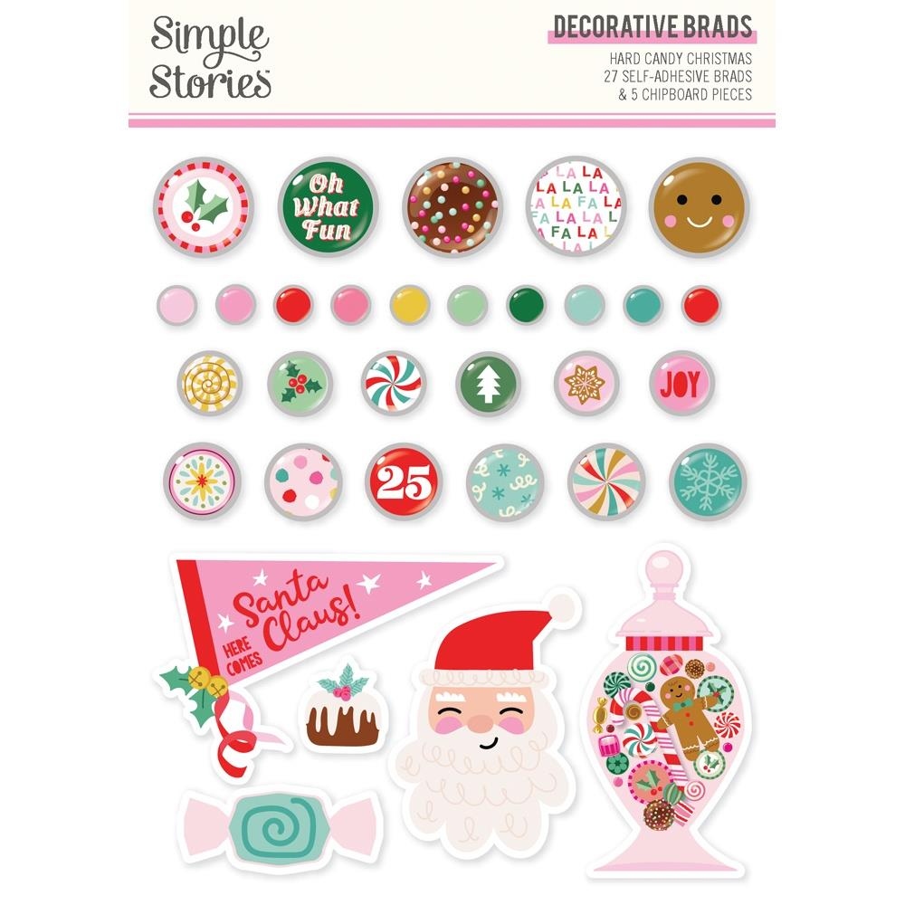 Hard Candy Christmas Decorative Brads