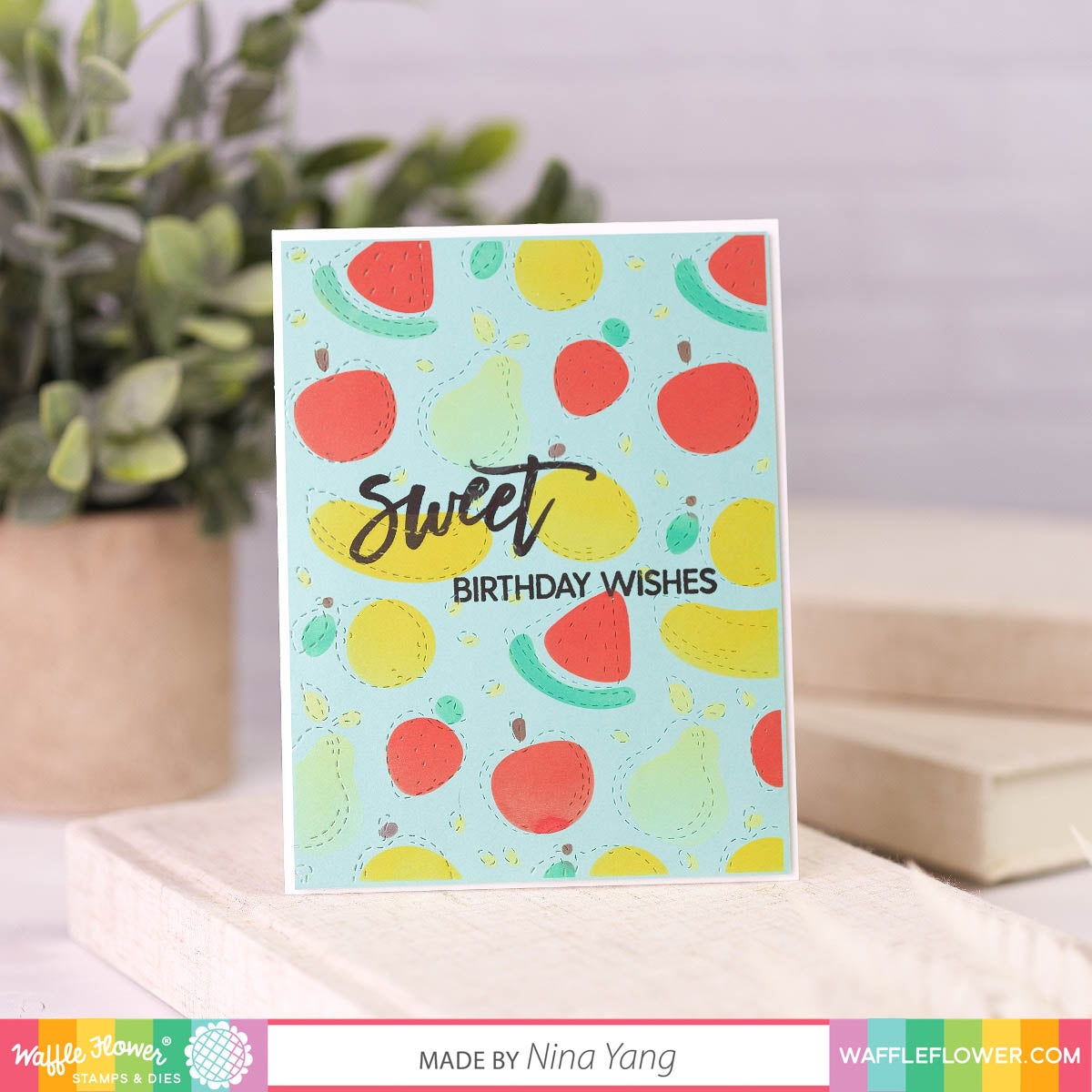 Fruity Background Coloring Stencil