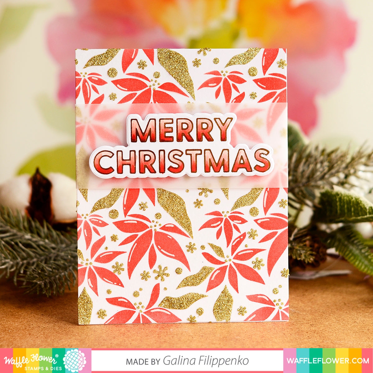 Layered Poinsettia Stencil Duo
