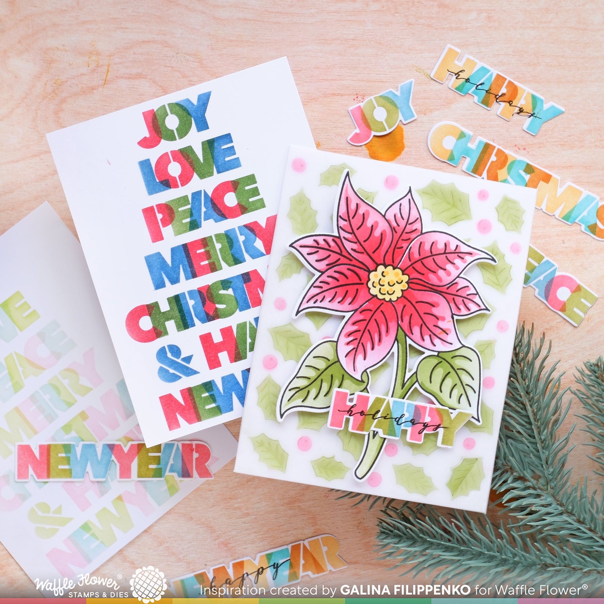 Overlapping Christmas Additions Stamp Set