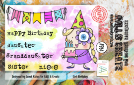 #964 - A7 Stamp Set - Girl Birthday