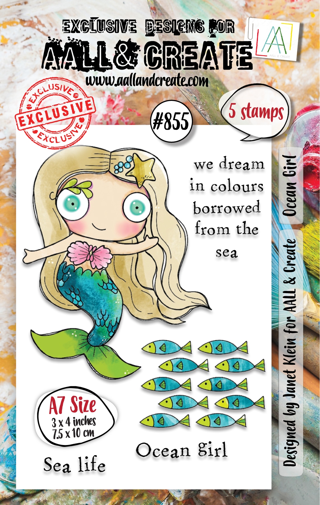 #0855 Ocean Girl 7 Clear Stamp Set