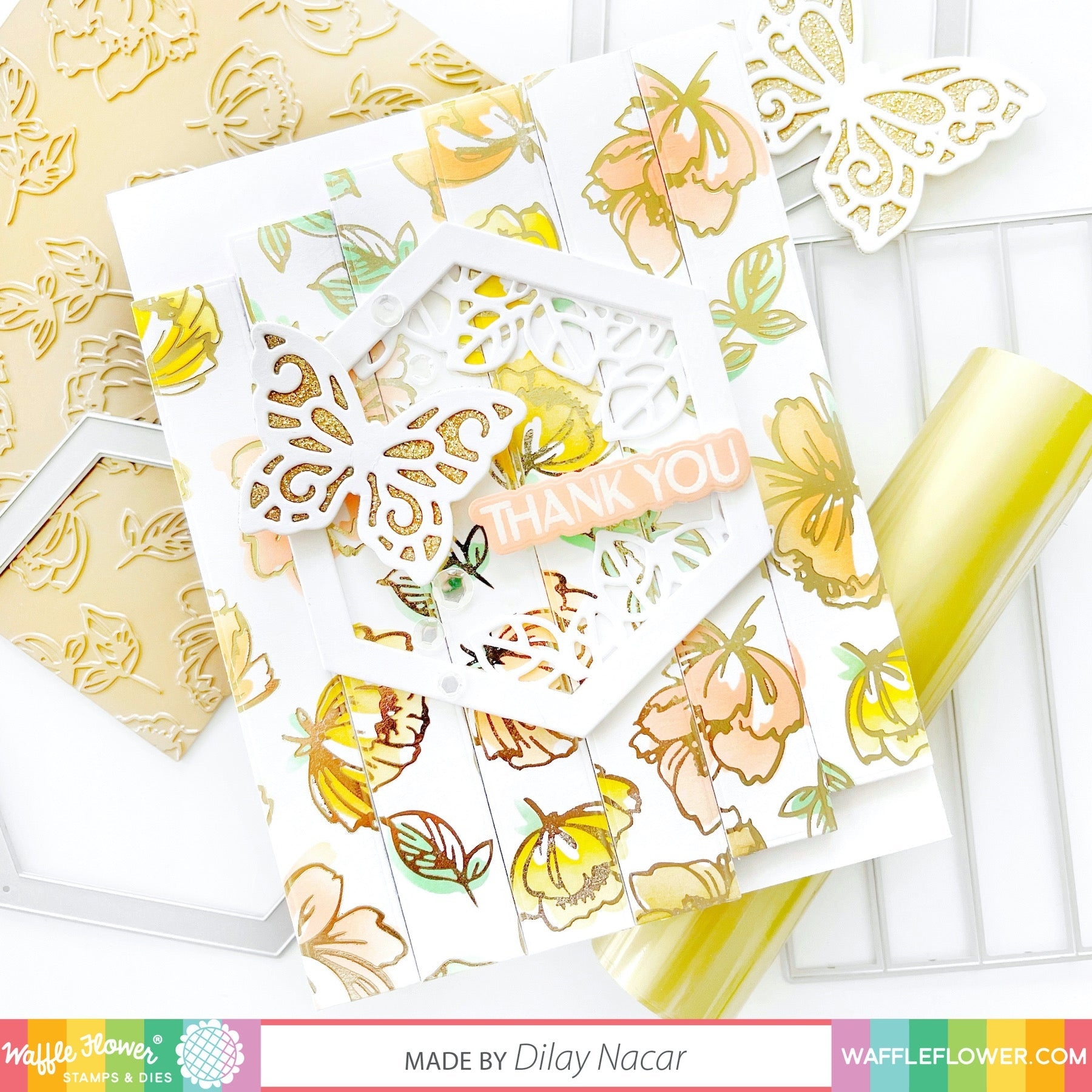 Organic Floral Foil Plate
