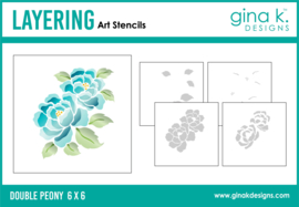 Double Peony Stencil