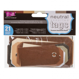 Tags with string assorted neutral