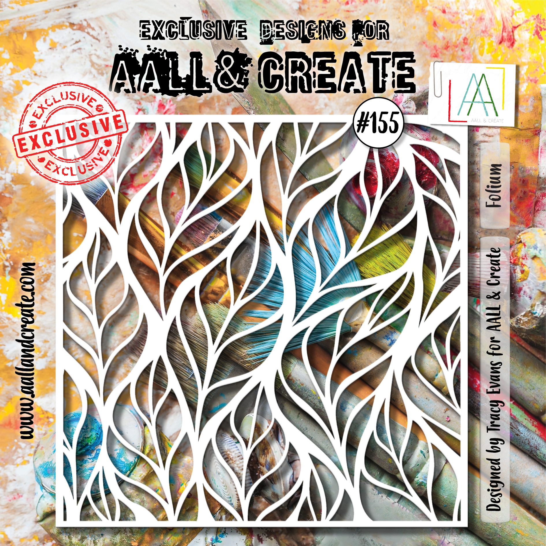 #155 Folium 6"x6" Stencil