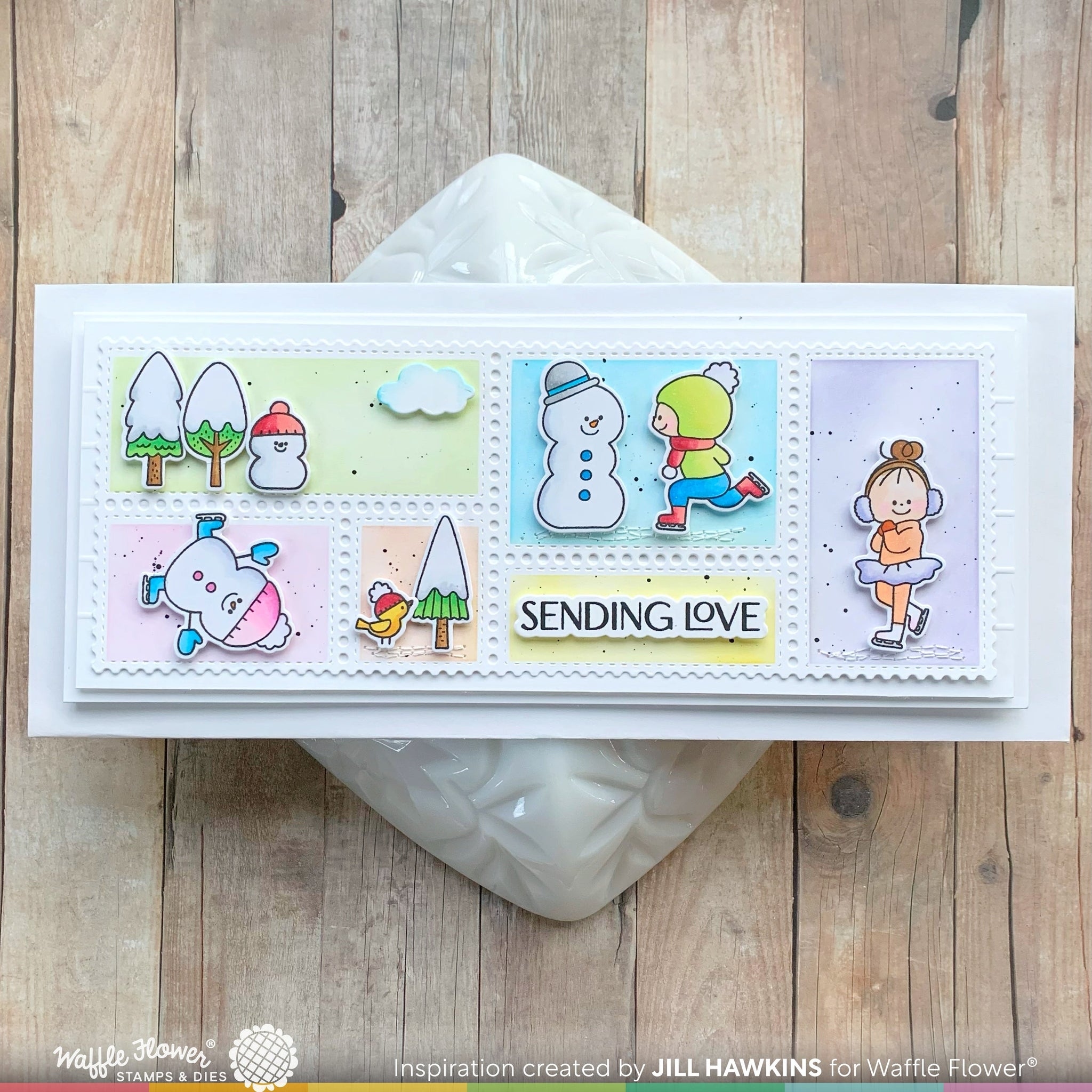 Postage Collage Slimline Blocks Stencil