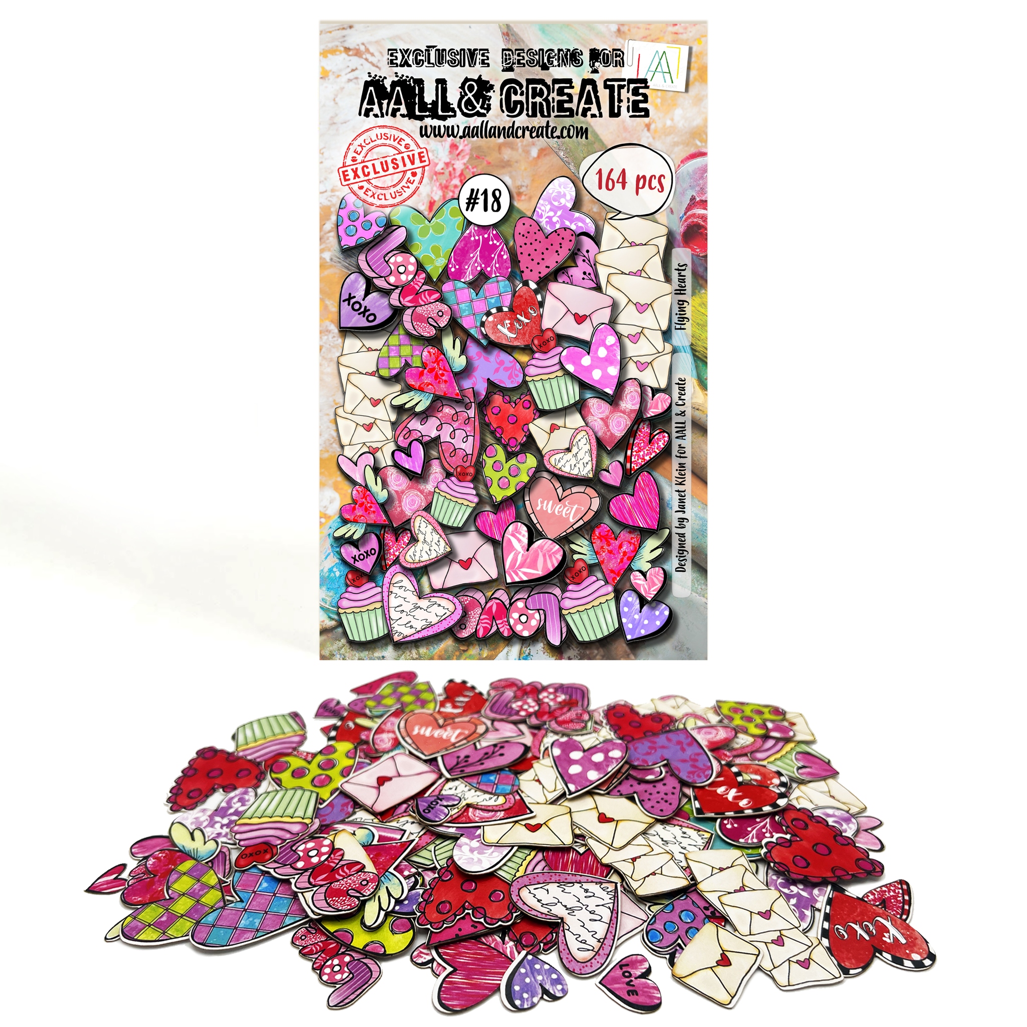 #018 Flying Hearts Ephemera Die Cuts