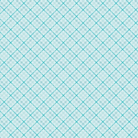 Patterned single-sided teal plaid