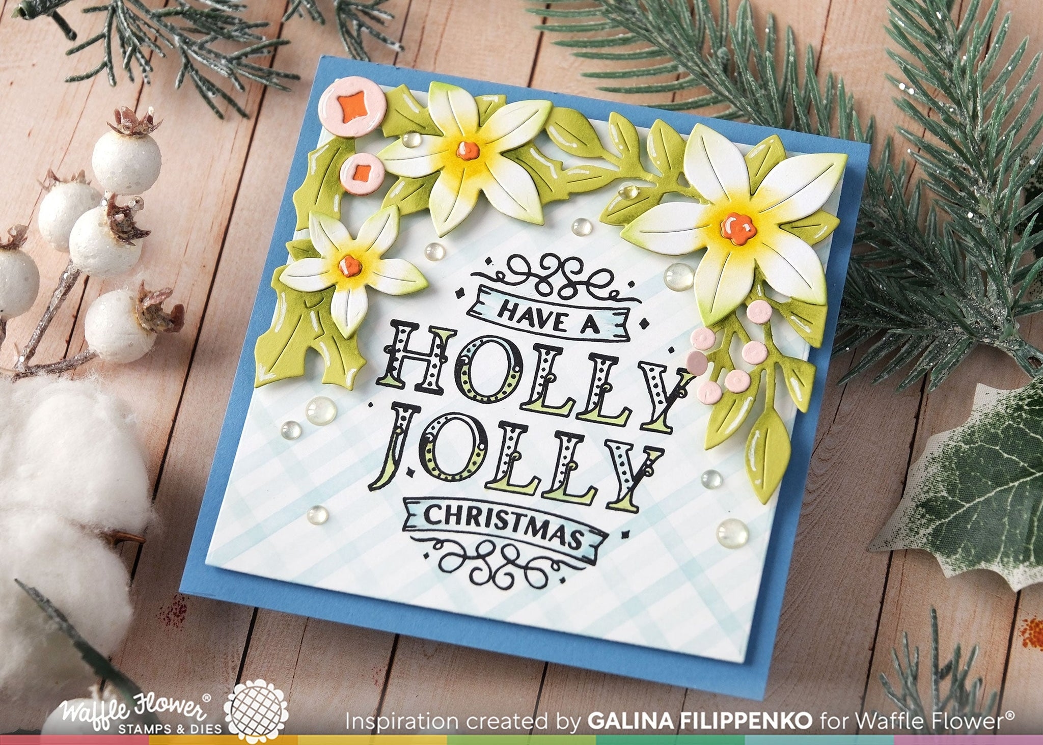 Poinsettia Frame Sentiments Stamp Set