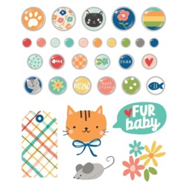 Fur Baby Cat Decorative Brads
