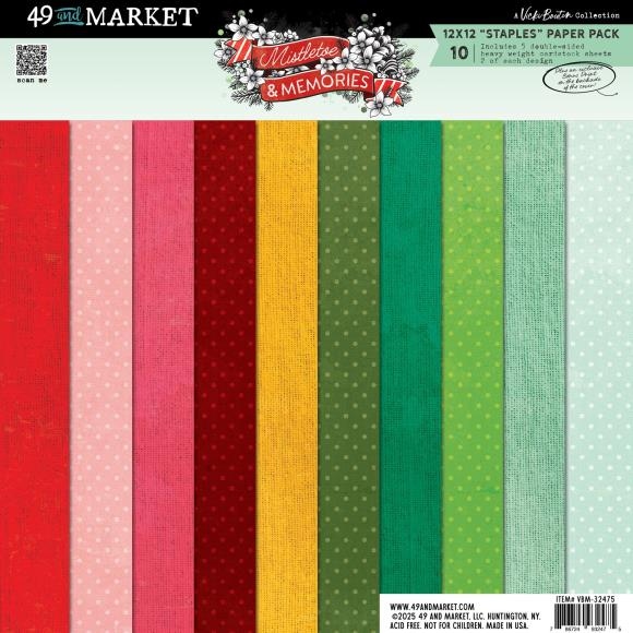 Mistletoe And Memories Staples Pack 12"X12"