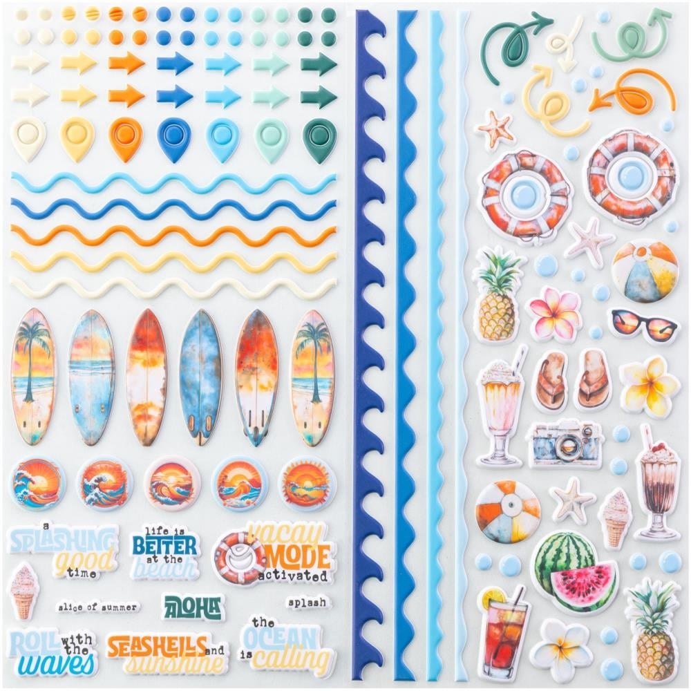 Beach Vibes Puffy Stickers