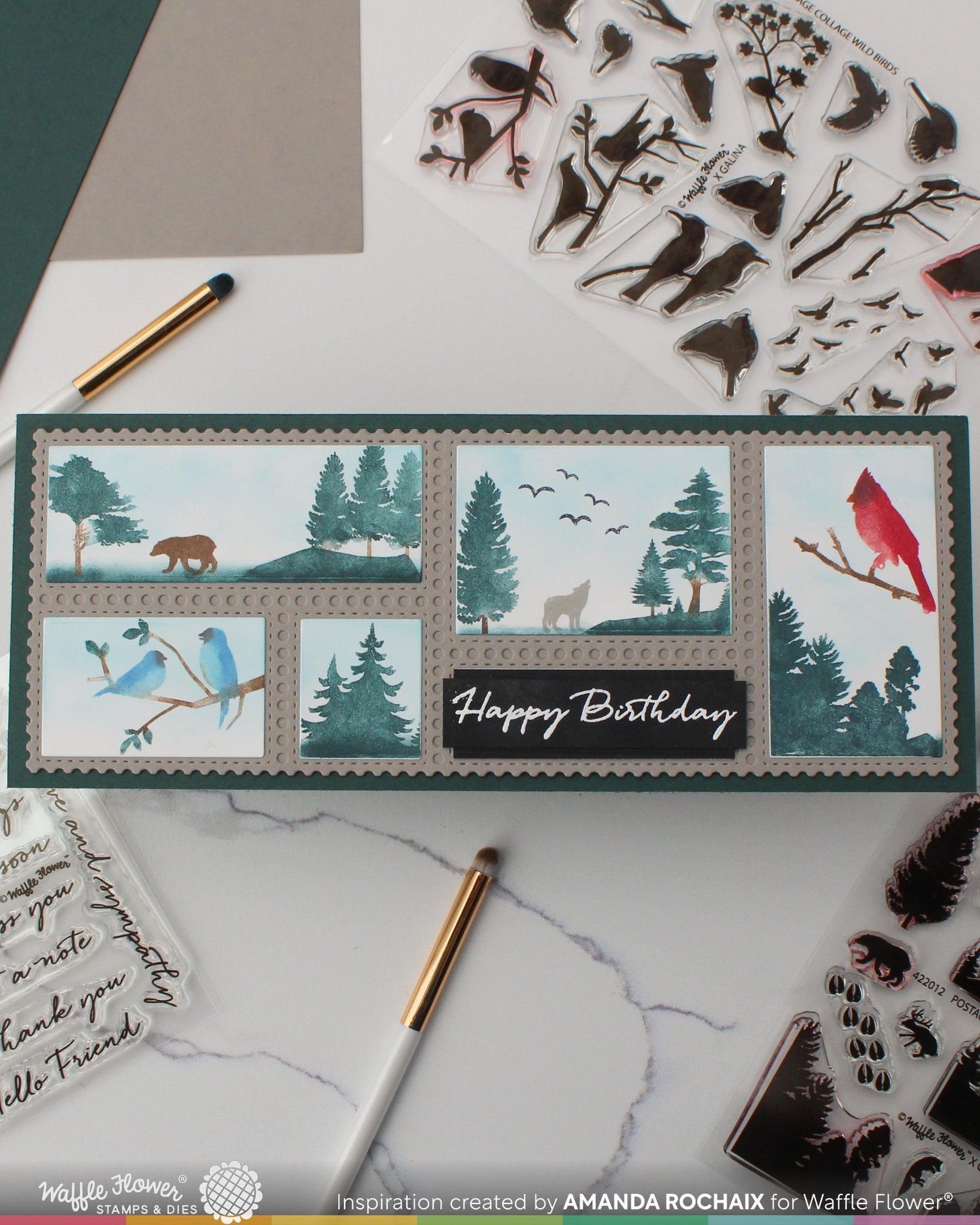 Postage Collage Slimline Blocks Die