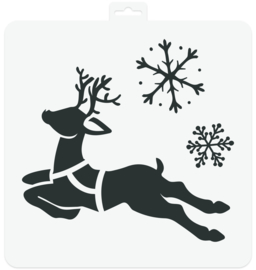 Stencil Christmas Deer