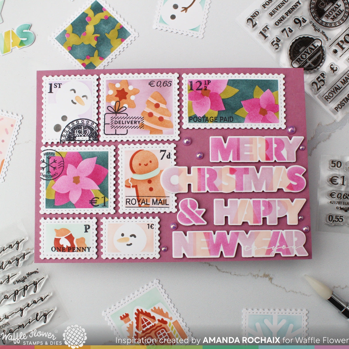 Overlapping Christmas Words Matching Die
