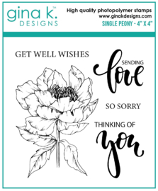 Single Peony MINI Stamps