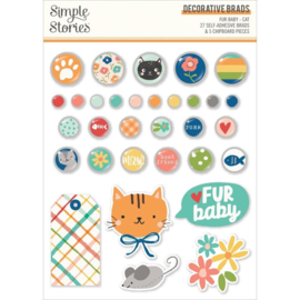 Fur Baby Cat Decorative Brads